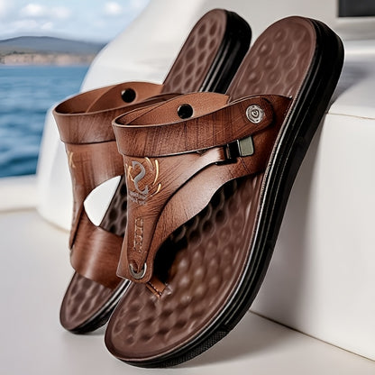 Men's Lightweight PU Beach Shoes Casual Outdoor Sandals