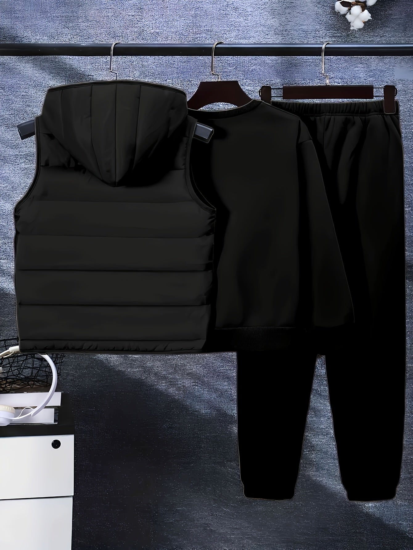 3pcs Boys' Winter Warm Uniform Set - NY Logo Lettered Jacket, Sweatshirt & Pants with Numbered Parch-Like Strips (8-12 Years) | Machine Washable 3pcs Outfit for, & Cold Weather | Non-Stretch Layered Clothing, Perfect for Outd