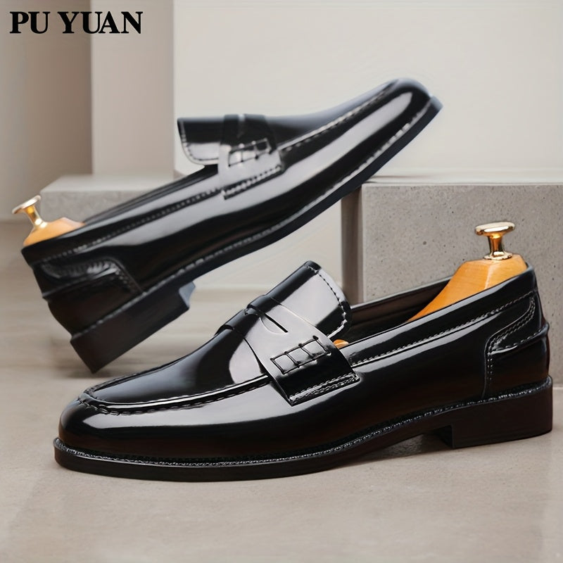 Men's Plus Size Casual Business Loafers with Microfiber Upper