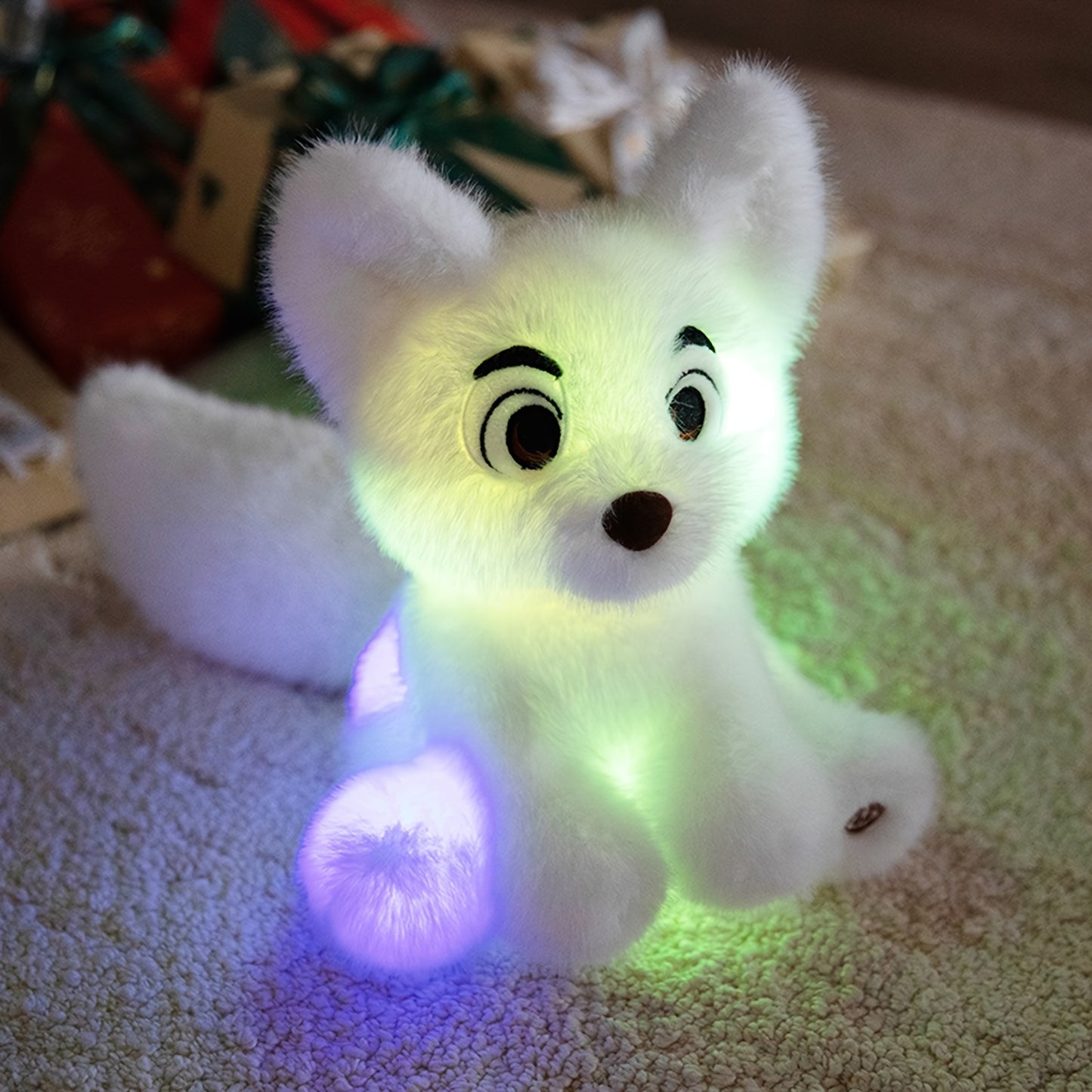 Illuminated Plush Fox Toy – Cuddly Stuffed Animal Featuring LED Light, Adorable Night Light for Room Decoration & Comfort Gift