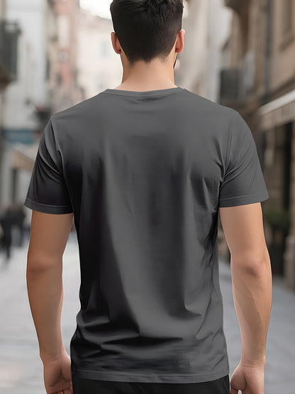 Men's Quick-Dry Summer T-Shirt with New York City Skyline Graphic Print - Breathable Moisture-Wicking Fabric, Regular Fit Round Neck Tee for Casual  Outdoor Wear, Machine Washable, Comfortable Fit
