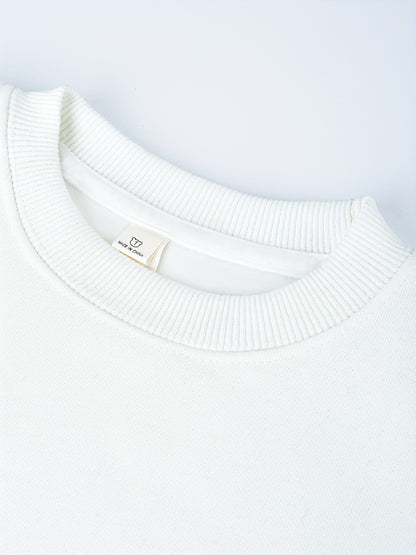 Kids Cotton Crew Neck Alphabet Sweatshirt for Spring & Fall