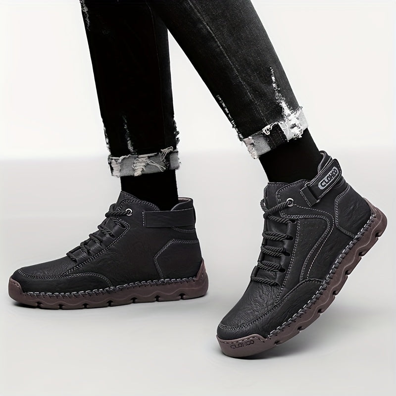 Men's Business Casual High-Top Boots with Rubber Sole