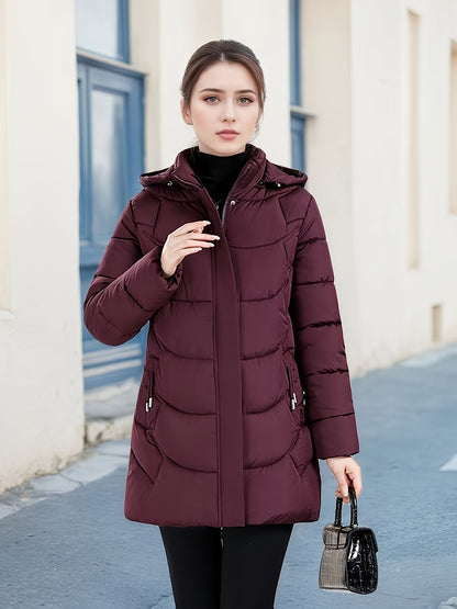 Women's Elegant Winter Jacket - Shearling-Like Bead-Like Button Closure Coat, Puffer-Free, Hand Washable Long Sleeve Outerwear for Cold Weather (Casual & Formal) - Black Jacket Without Belt/Hardware (Ready-to-Wear), Winter Ja