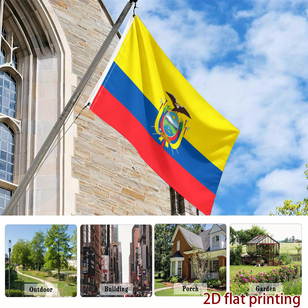 Ecuador Flag Polyester Hanging Decorative Fan Support Flag