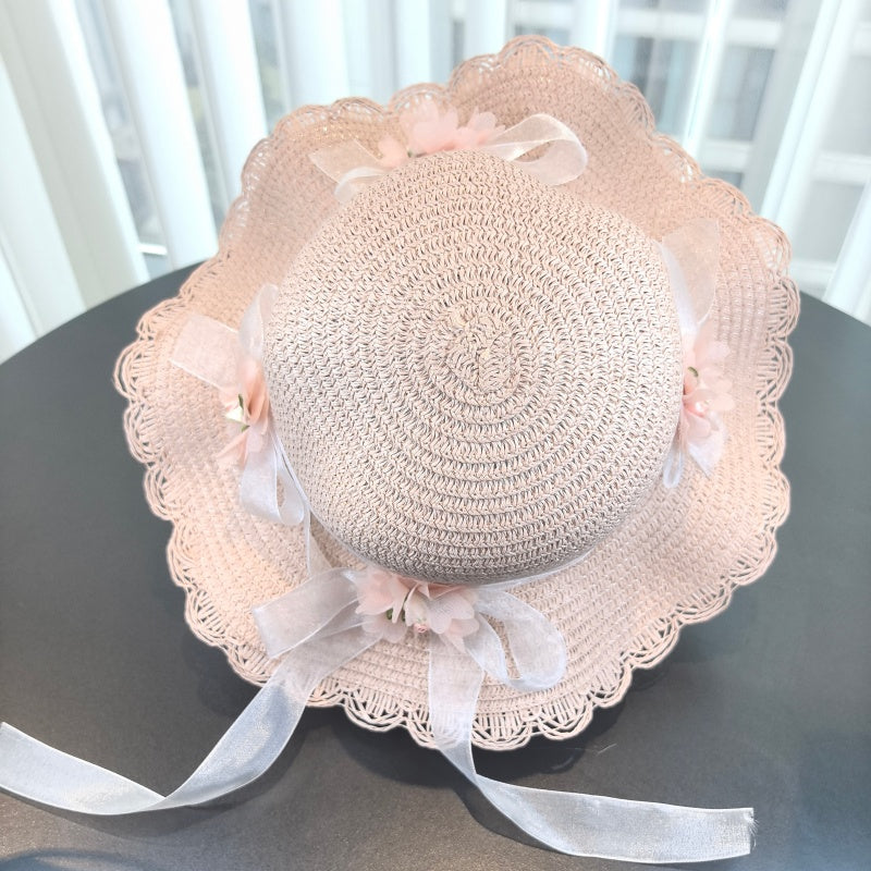 Foldable Solid Color Straw Bucket Hat for Outdoor Hiking & Travel