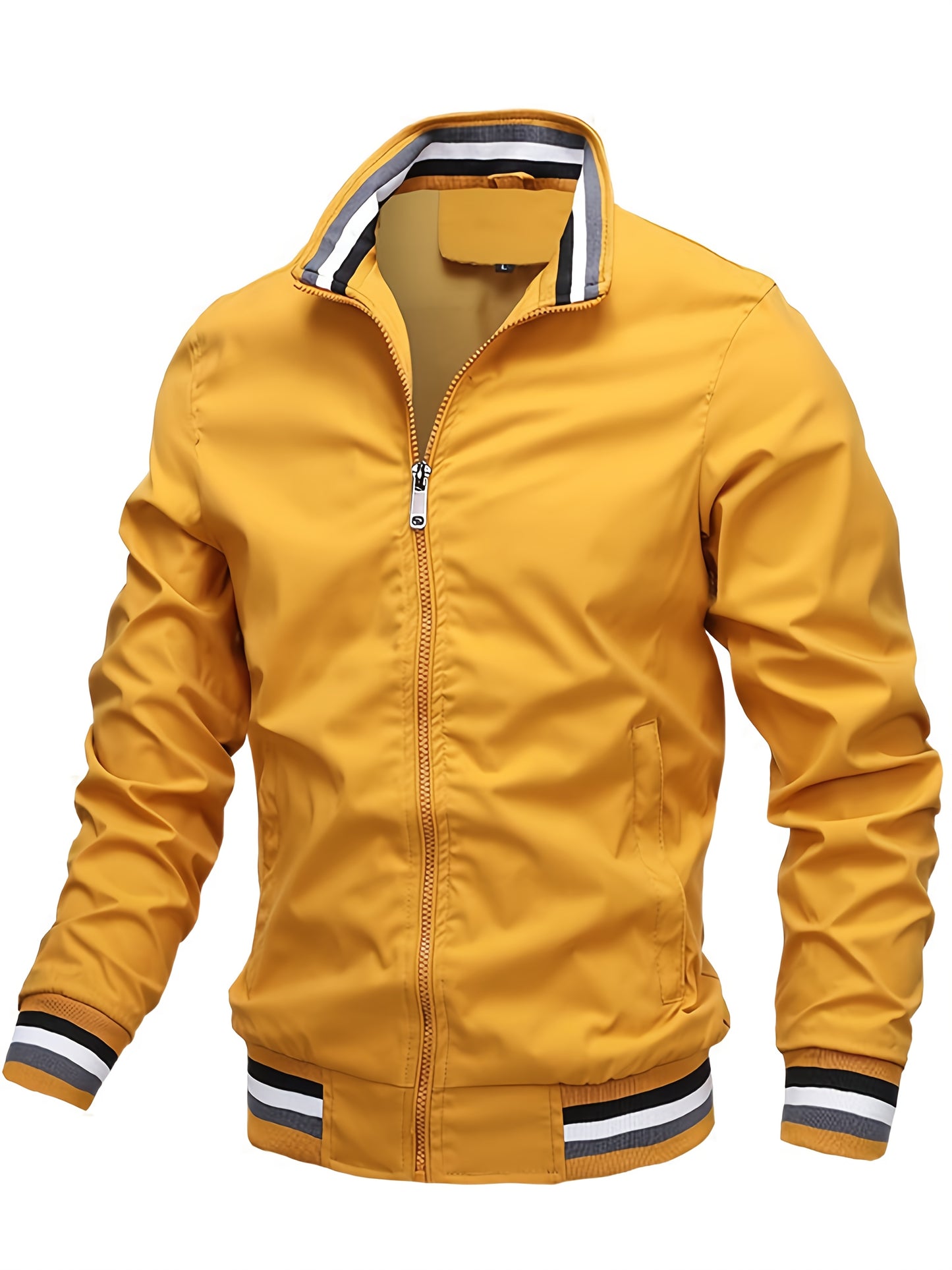 A Men'S Stylish Pilot Jacket, Made of Durable Fabric, Features Classic Striped Details, Perfect for Casual Outings Or Hiking. It Offers a Sense of Confidence And Fashion, Making It an Ideal Gift for Men