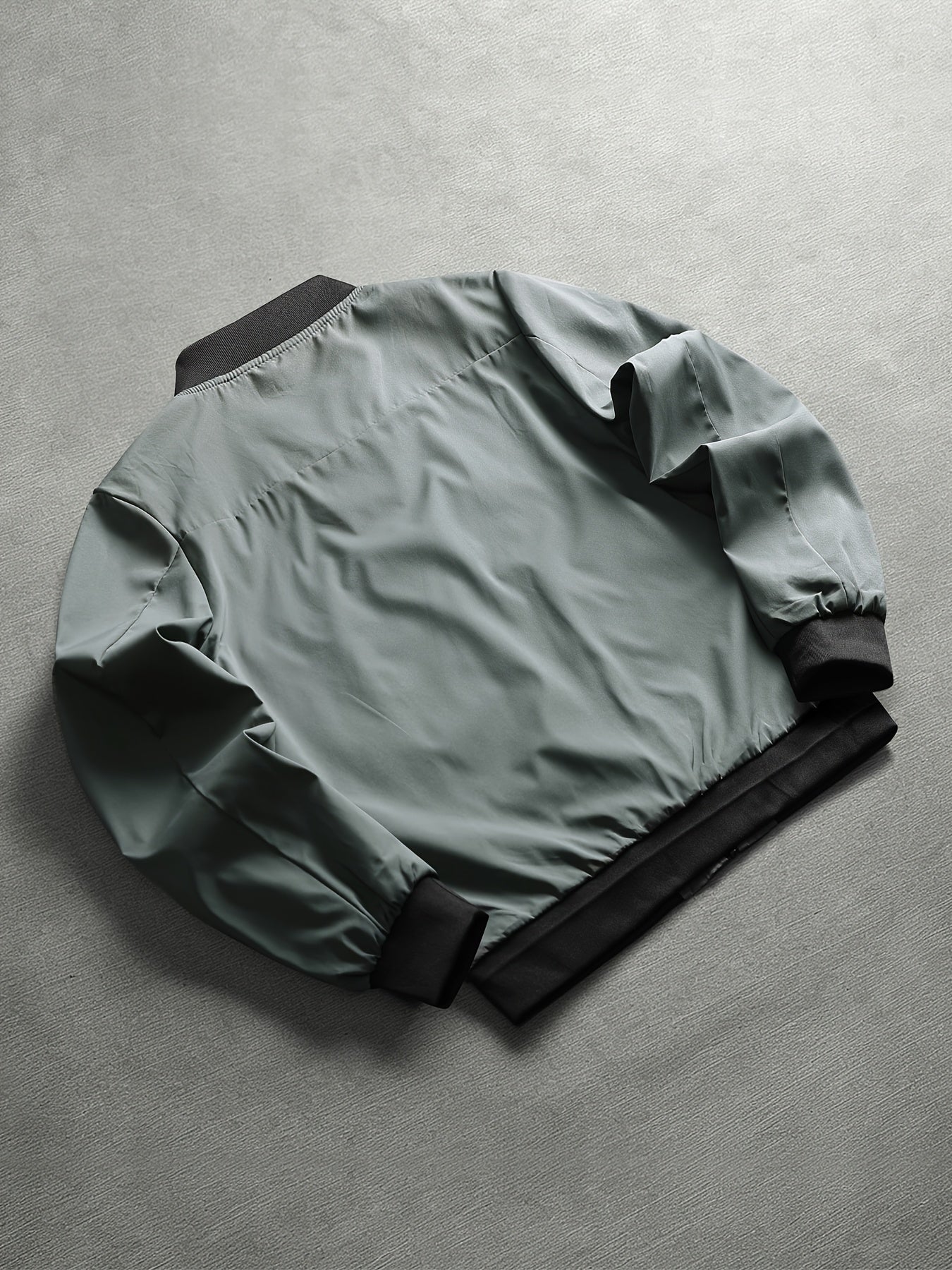 Men's Casual Baseball Jacket Solid Color Sports Zipper Coat