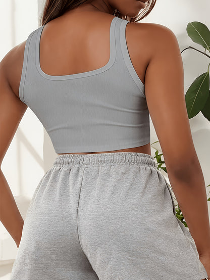 Buttery-Soft Sleeveless Crop Tank & Drawstring Shorts Set