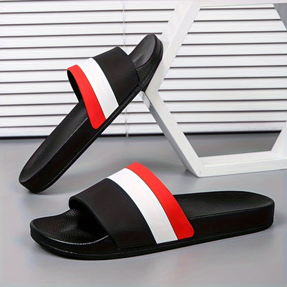 Unisex Striped Quick-Dry Anti-Slip Shower Slippers