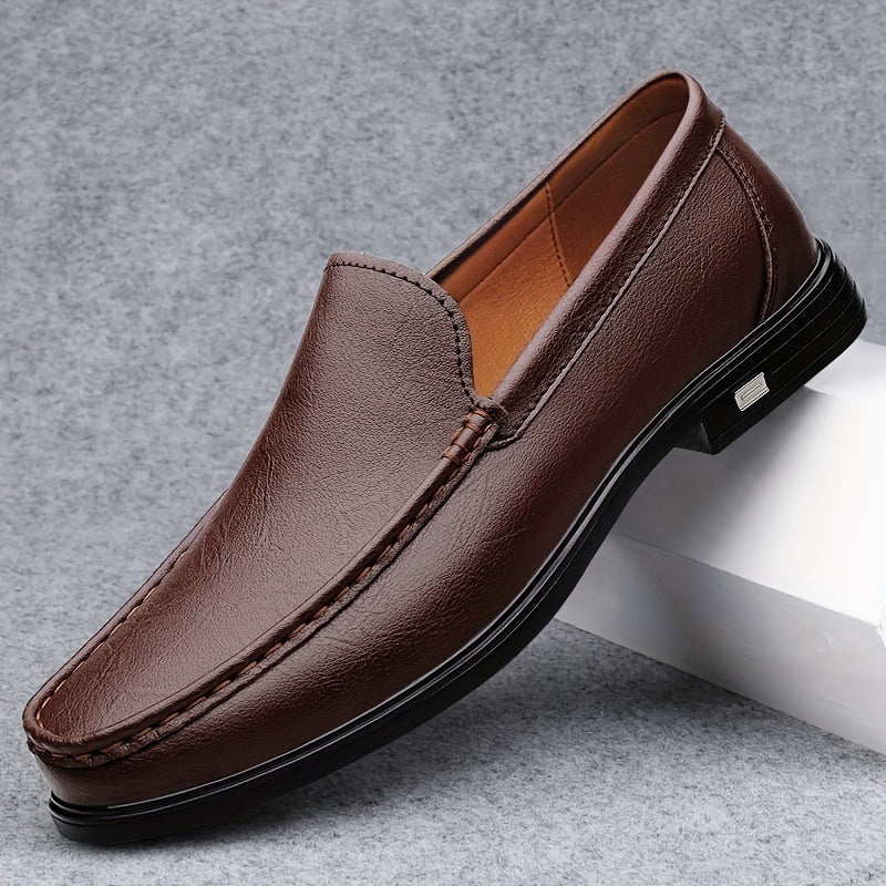 Men's Comfortable Slip-On Loafers with Rubber Sole, Vintage Style