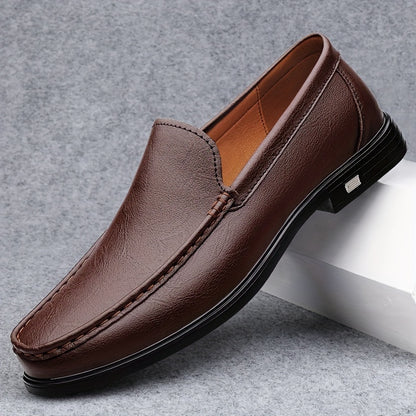 Men's Comfortable Slip-On Loafers with Rubber Sole, Vintage Style