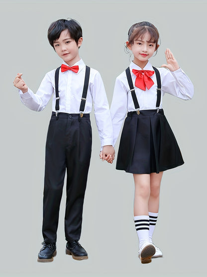 4-Piece Boys & Girls School Uniform Set with Dress & Bow Tie