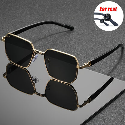 Unisex Black Polygonal Sunglasses with UV400 Protection