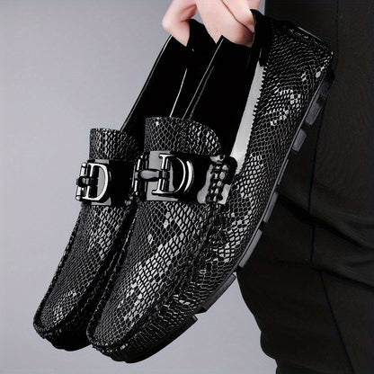 Men's Lightweight PU Leather Slip-On Loafers for All Seasons