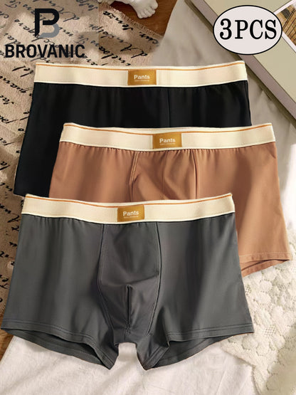 Men's Soft Cotton Boxer Briefs 3-Pack - Comfortable Everyday Fit