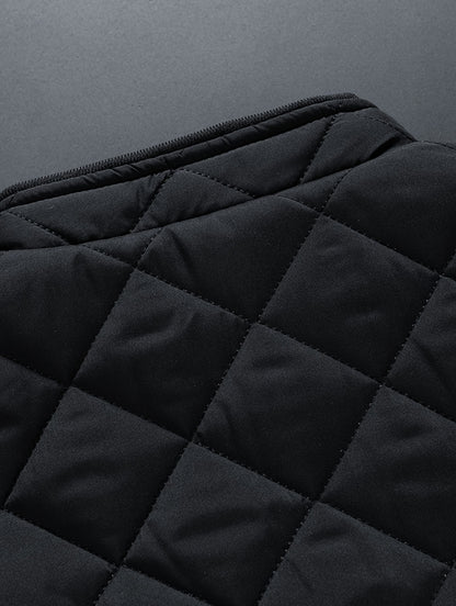 Men'S Diamond Pattern Fleece-Lined Jacket | Casual Stand Collar Warm Coat with Zipper Closure for Autumn and Winter