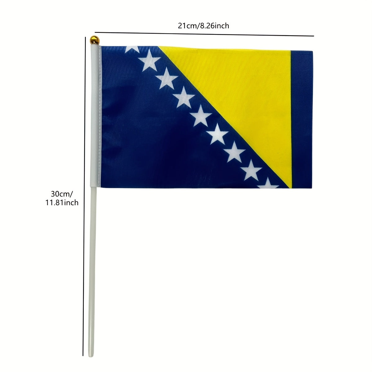 Bosnian Handheld Polyester Flag for Outdoor Use