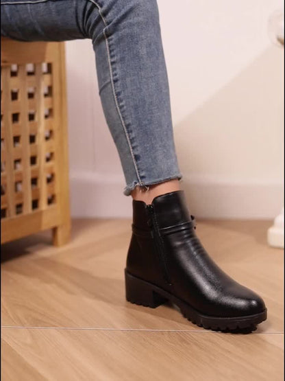 Women's Knight Winter Outdoor Christmas Gift Thickened Fleece-Lined Comfortable Cold-Proof Anti-Slip Wear-Resistant Short Boot