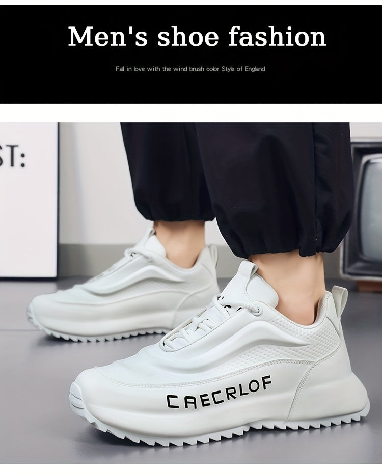 Men's Casual Lace-Up Basketball Shoes, Classic White and Blue Contrast Sneakers, Offering a Breathable, Lightweight, and Comfortable Feel with Shock Absorption and Wear Resistance. Suitable for All-season Casual and Daily Spo - ayq