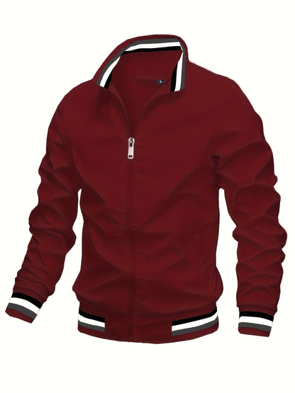 A Men'S Stylish Pilot Jacket, Made of Durable Fabric, Features Classic Striped Details, Perfect for Casual Outings Or Hiking. It Offers a Sense of Confidence And Fashion, Making It an Ideal Gift for Men