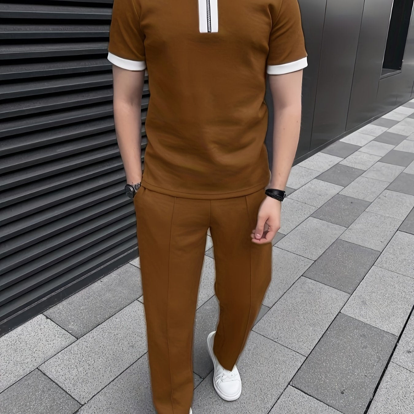 Men's Casual Two-Piece Set - Stretch Comfort Fabric - Suitable for Spring/Autumn Seasons - ayq