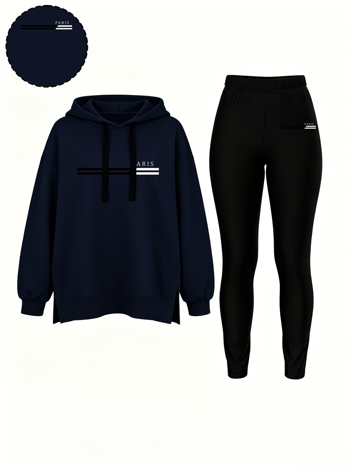 Casual Hooded Sweatshirt and Fitted Pants Set for Fall/Winter - ayq