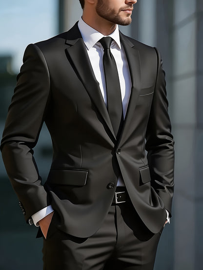 Men's Slim Fit Single-Breasted Business Suit Jacket