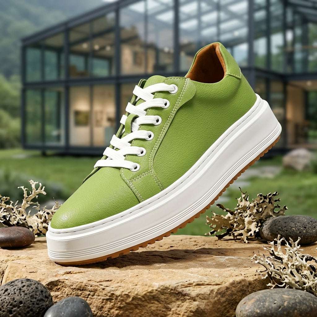 Men's Casual Outdoor Sneakers with Split Cow Leather Upper