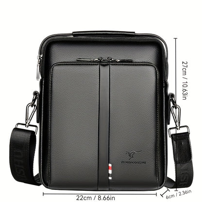 Men'S Genuine Backpack - Adjustable Strap, Multiple Compartments, Large Capacity for Daily Commute  Business, Black, Commuting Backpack, Sleek Design, Textured Finish
