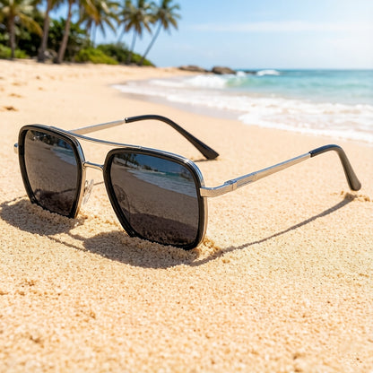 Unisex Double Bridge Polarized Sunglasses with TAC Lenses
