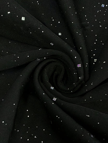 Elegant One-Shoulder Asymmetrical Neckline Long Sleeve Bodycon Dress for Women - Sparkling Sequin Print, Black, Perfect for Parties & Formal Events, Formal Evening Wear | Asymmetrical Neckline Dress | Sequin Embellishments