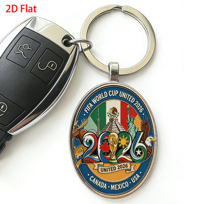 2026 FIFA World Cup Metal Keychain Featuring USA, Canada, Mexico