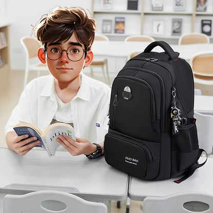 1pc DUO BAO High-Quality Knapsack - Stylish Gray  Black Backpack with 6 Large Compartments, Durable Oxford Fabric, Ideal for School, Travel, and Fitness, Casual Style, Travel Backpack   Stylish Backpack   Durable Backpack