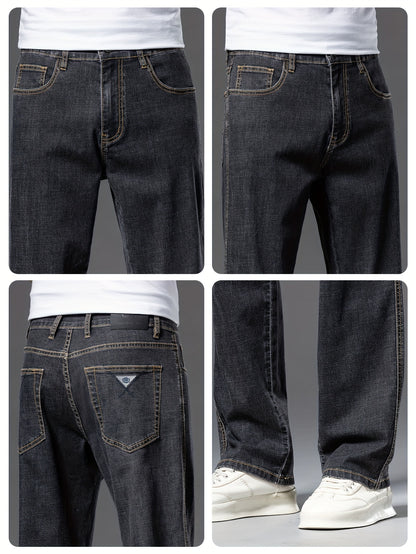 Geng Yuanshi High-End Summer Men's Jeans New Trend Fashion Straight-Leg Light Business Stretch Denim Pants