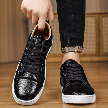 Men's Versatile Business Casual PU Lace-Up Shoes - All Season