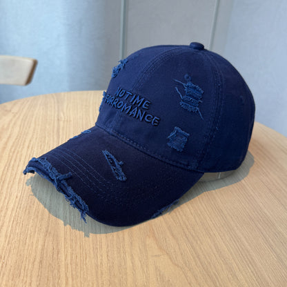 Women’s Embroidered Ripped Washed Baseball Cap Adjustable Fit