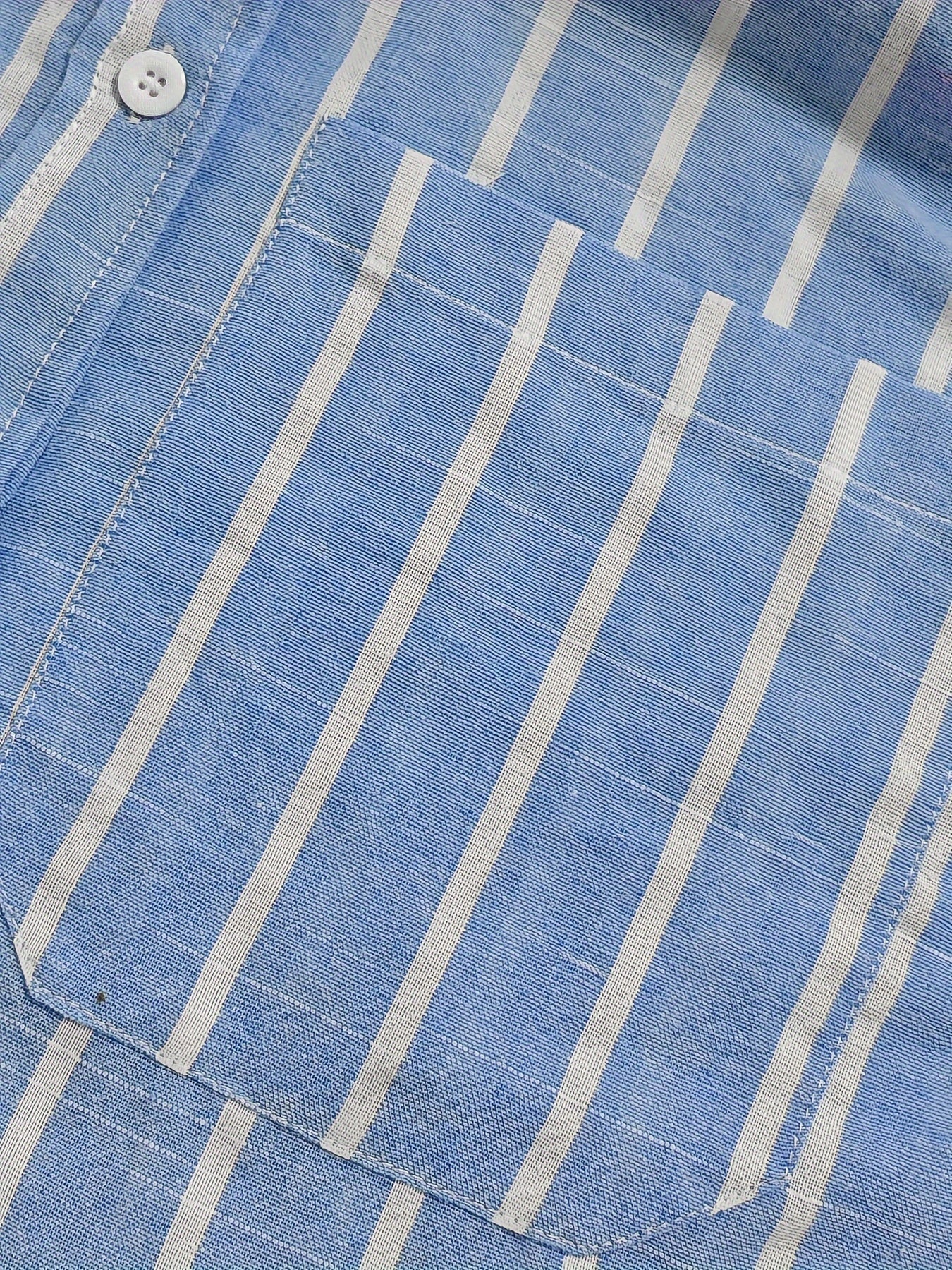 Casual Loose Striped Lapel Shirt with Pocket for All Seasons