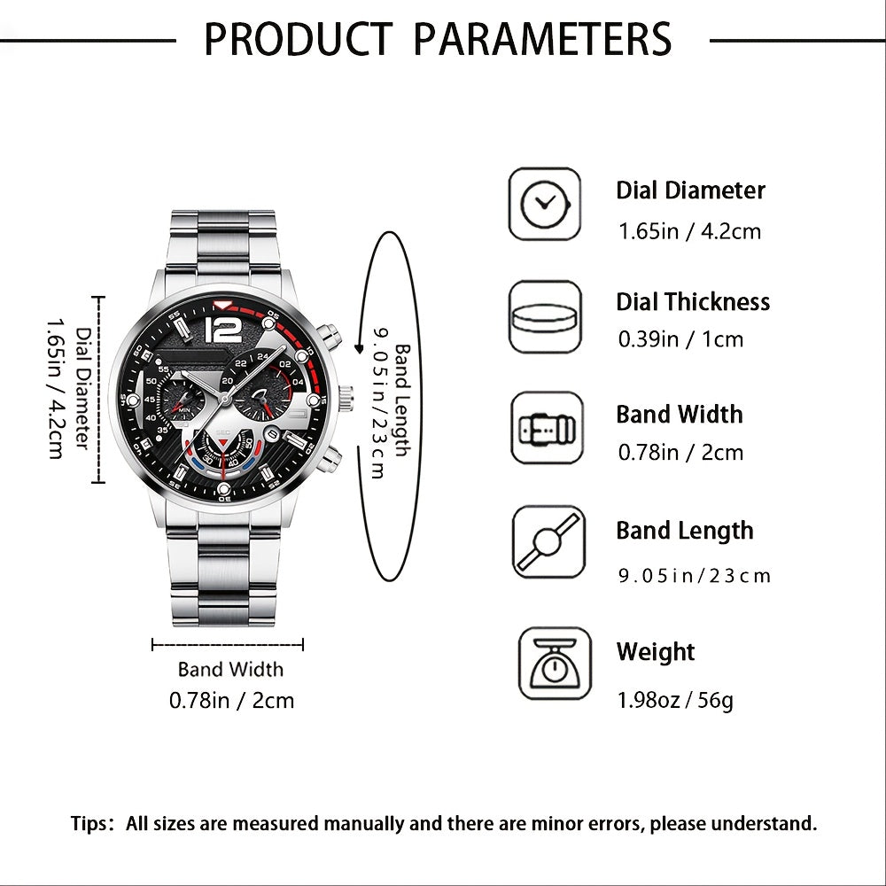 3pcs Men's Luxury Accessory Bundle: Wallet, Belt & Watch Matching Set - Elegant Complete Outfit for Daily Wear, Special Occasions & Gift (Wallet, Belt, Watch) - No - Stylish & Convenient for Modern Men