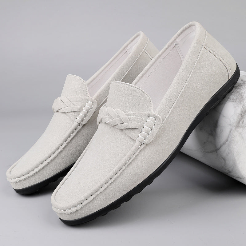 Plus Size Men's Casual Slip-On Loafers in Microfiber Leather