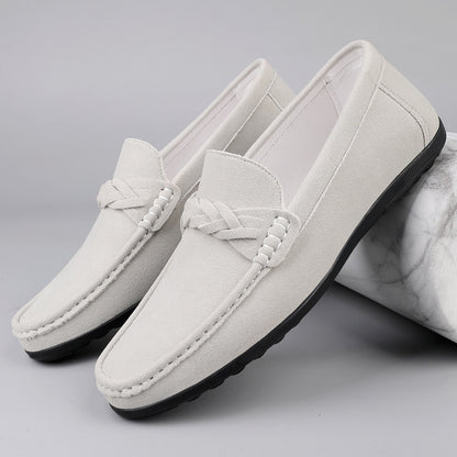 Plus Size Men's Casual Slip-On Loafers in Microfiber Leather