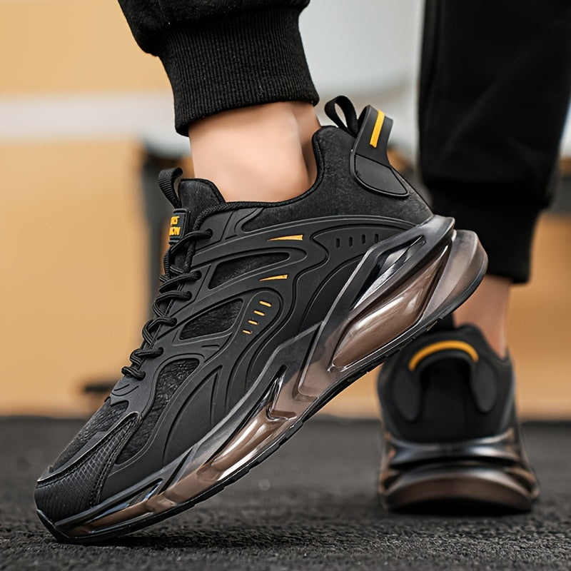 Men's Breathable Slip-Resistant Casual Sneakers - High-Elastic Shock Absorption, Lightweight Low-Top Design with PU Upper  PVC Sole for Hiking, Running, Daily Wear - All-Season Comfort, Breathable Shoes, Running Footwear, Sl