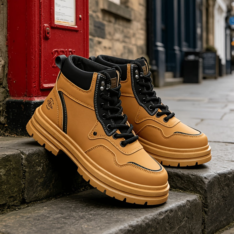 Men's Chuka Boots Casual Streetwear Lace-Up All-Season Shoes