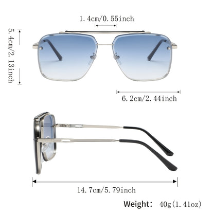 Men's Vintage Rimless Metal Double-Beam Casual Glasses