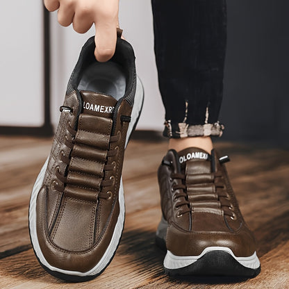 Men's Casual Business Shoes - Low-Top Round Toe, PU Upper, PVC Sole, EVA Insole, Slip-On Design for All Seasons, Solid Color, Comfortable  Stylish for Casual Attire