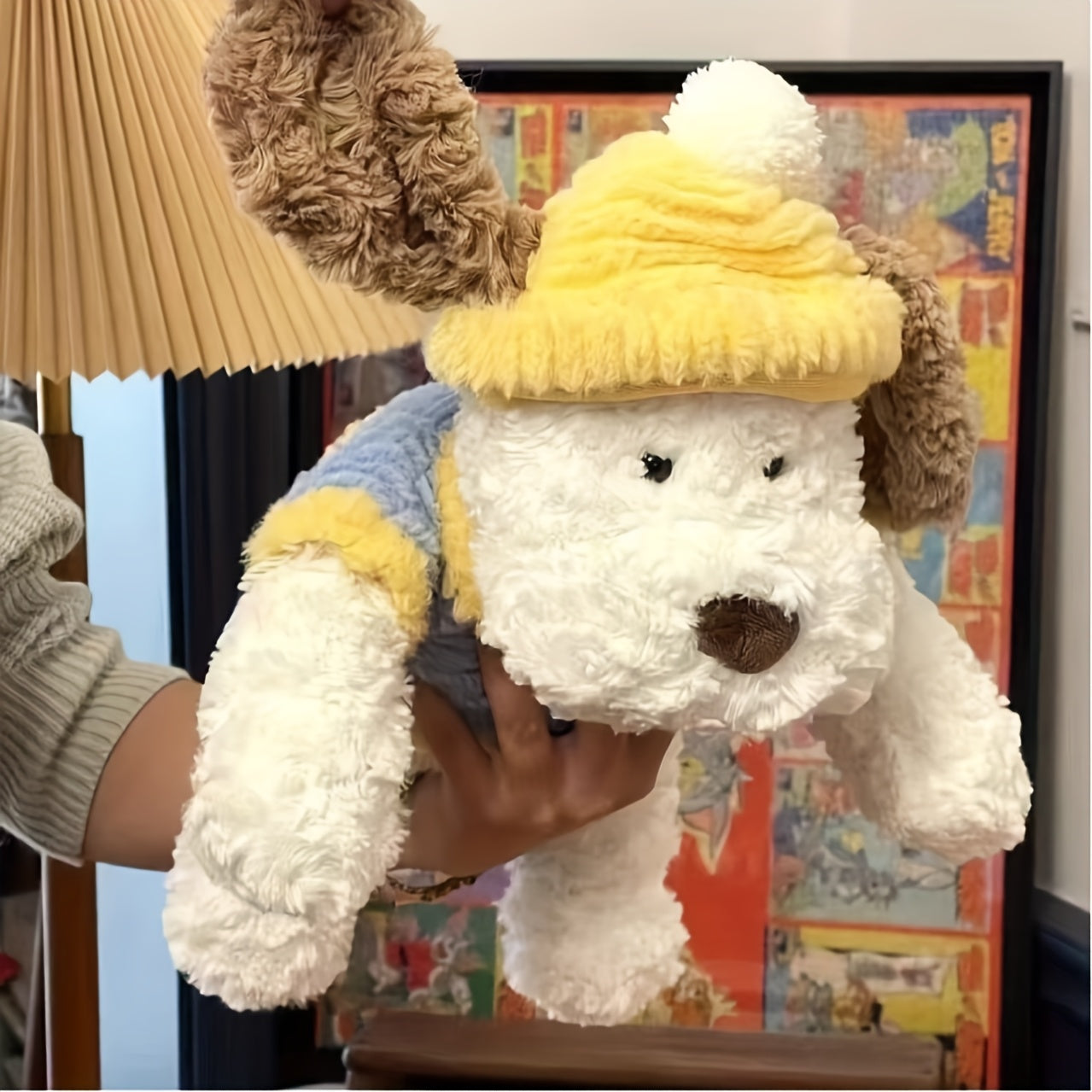 Adorable Plush Toy in The Shape of a Dog, Perfect for Cuddling. This Soft Stuffed Animal Serves As a Decorative Pillow And Makes a Great Companion. Ideal As a Gift for Birthdays And Holidays for Loved Ones