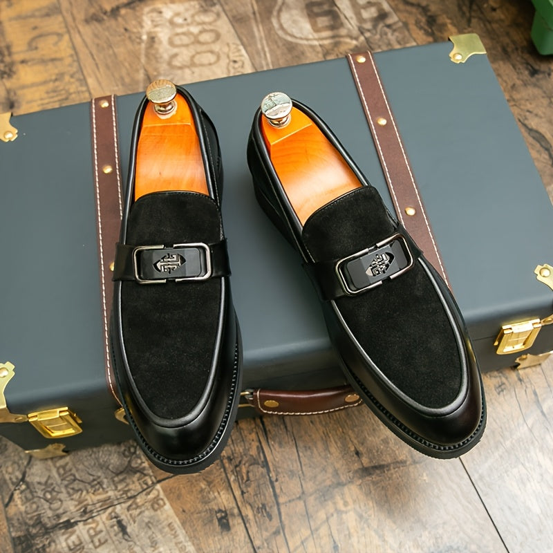 Men's British Style Business Casual Black PU Loafers