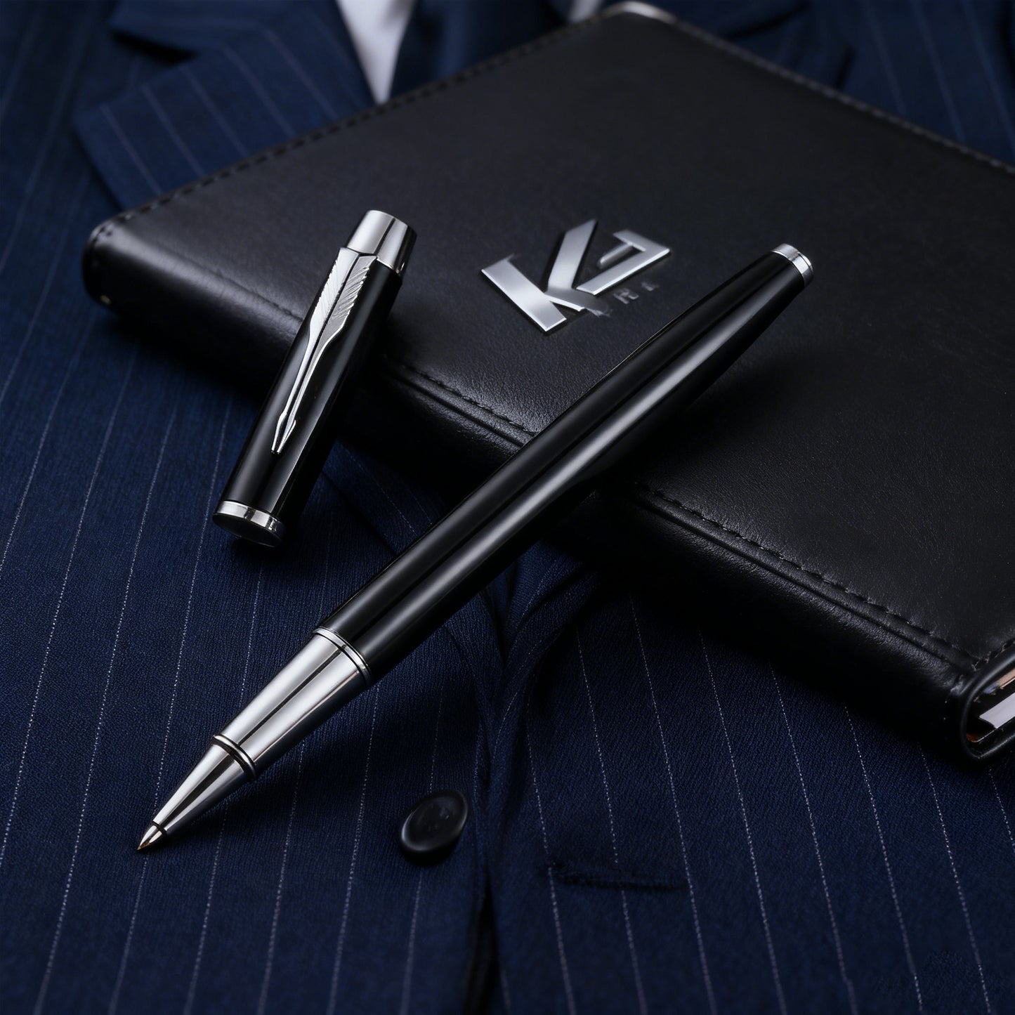 5pcs Men'S Business Set Including a Quartz Watch, a Business Belt, a Wallet, a Pen, And a Keychain