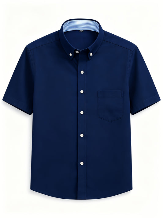 Teen Boys Short Sleeve Button-Down Oxford Shirt Casual Summer