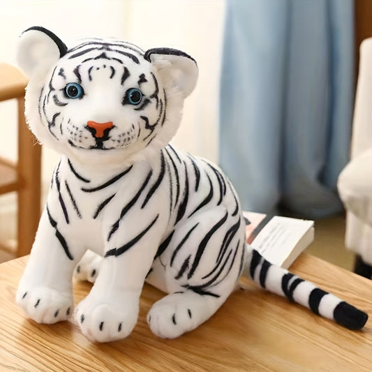 1pc 20cm/7.87 inch Simulated Tiger Doll | Polyester Cloth Doll, Plush Squatting Tiger Toy, Ideal Birthday Gift